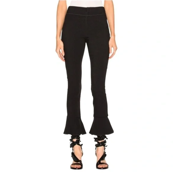 Isabel Marant Hunter Black Ruffle Hem Pants 44 - Picture 2 of 12